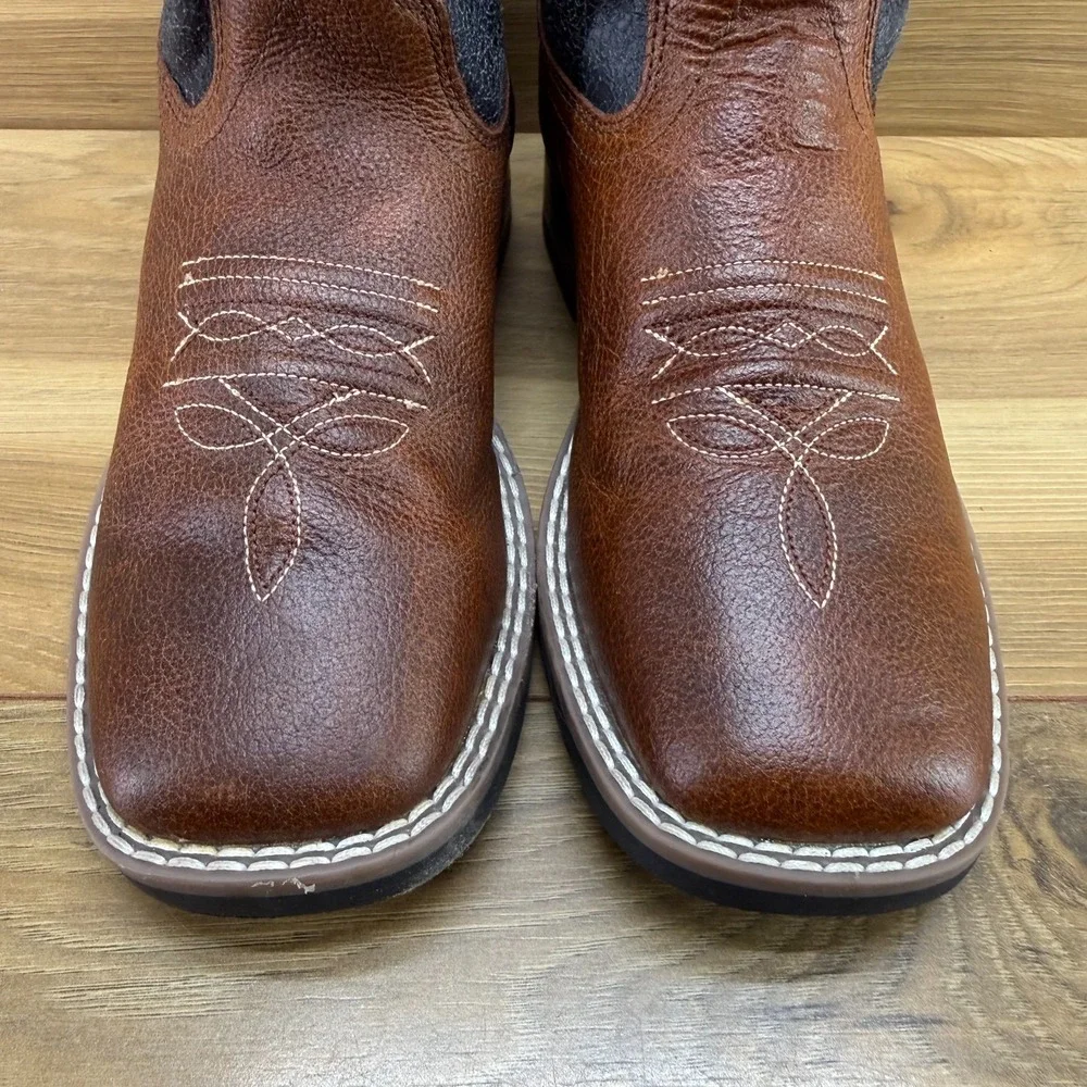 Cody James Boys Western Boots 2 D Brown Square Toe Embroidered Cowboy Rodeo